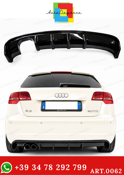 ART. 0062 DIFFUSORE AUDI A3 8P 2008-2012 3/5 PORTE LOOK RS3 NERO LUCIDO