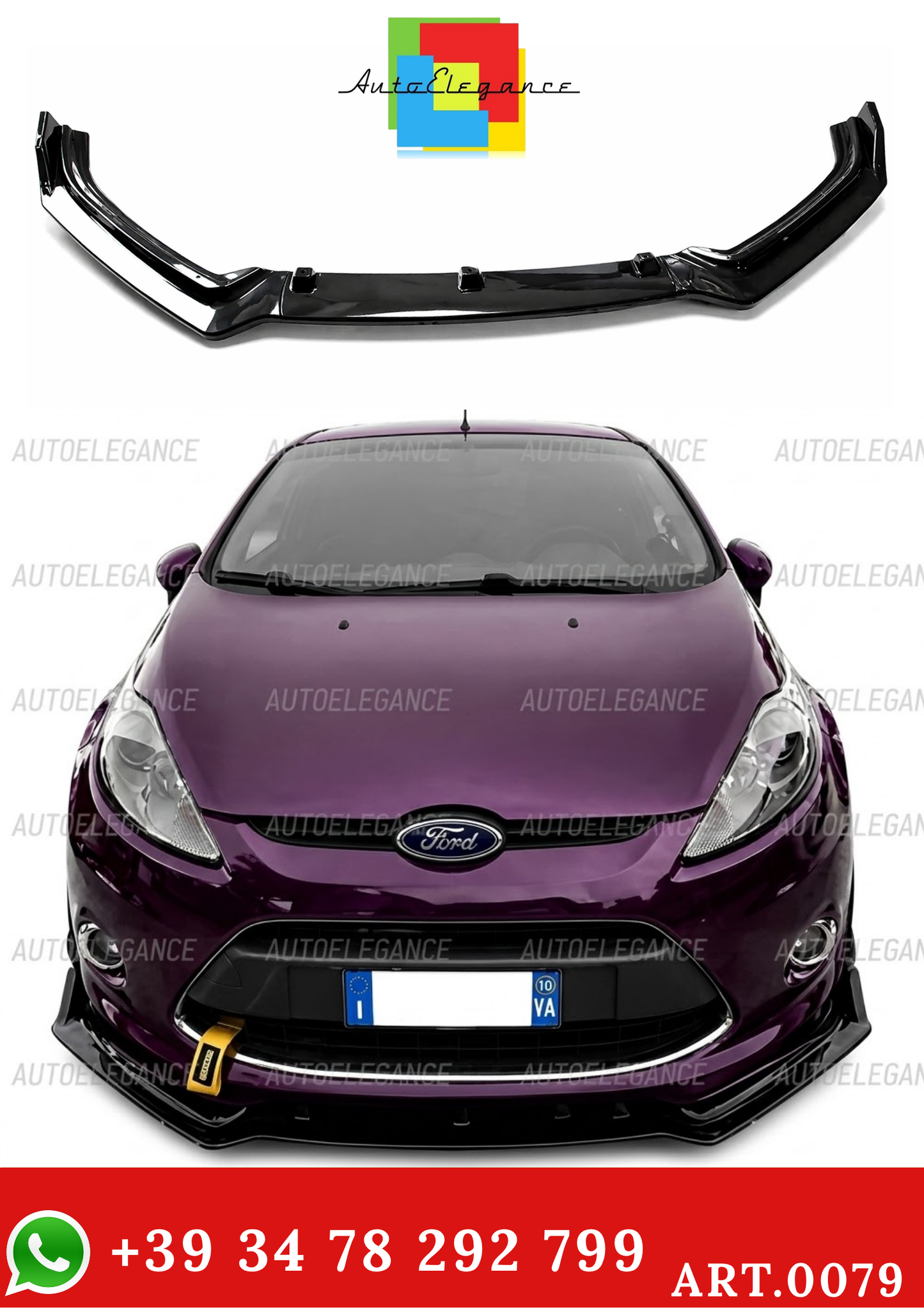 0079🔥 SPOILER SOTTO PARAURTI ANTERIORE PER FIAT GRANDE PUNTO/ PUNTO EVO ABS🔥