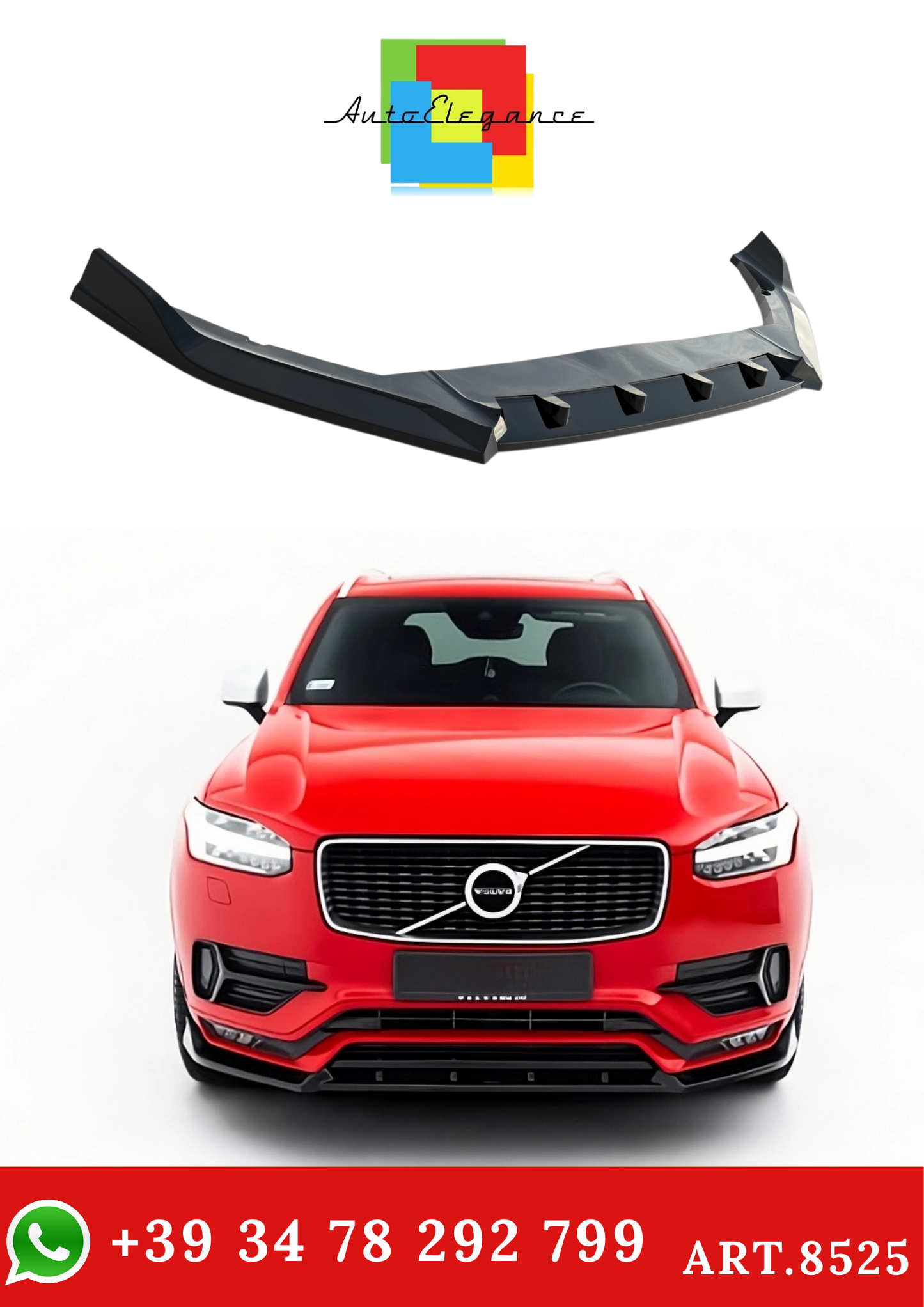 💫ART.8525 Splitter Anteriore per Volvo XC90 R-Design Mk2💫