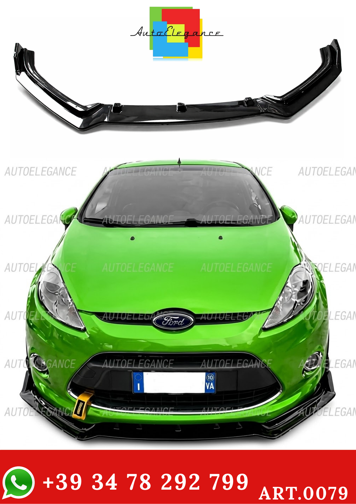 0079🔥 SPOILER SOTTO PARAURTI ANTERIORE PER FIAT GRANDE PUNTO/ PUNTO EVO ABS🔥