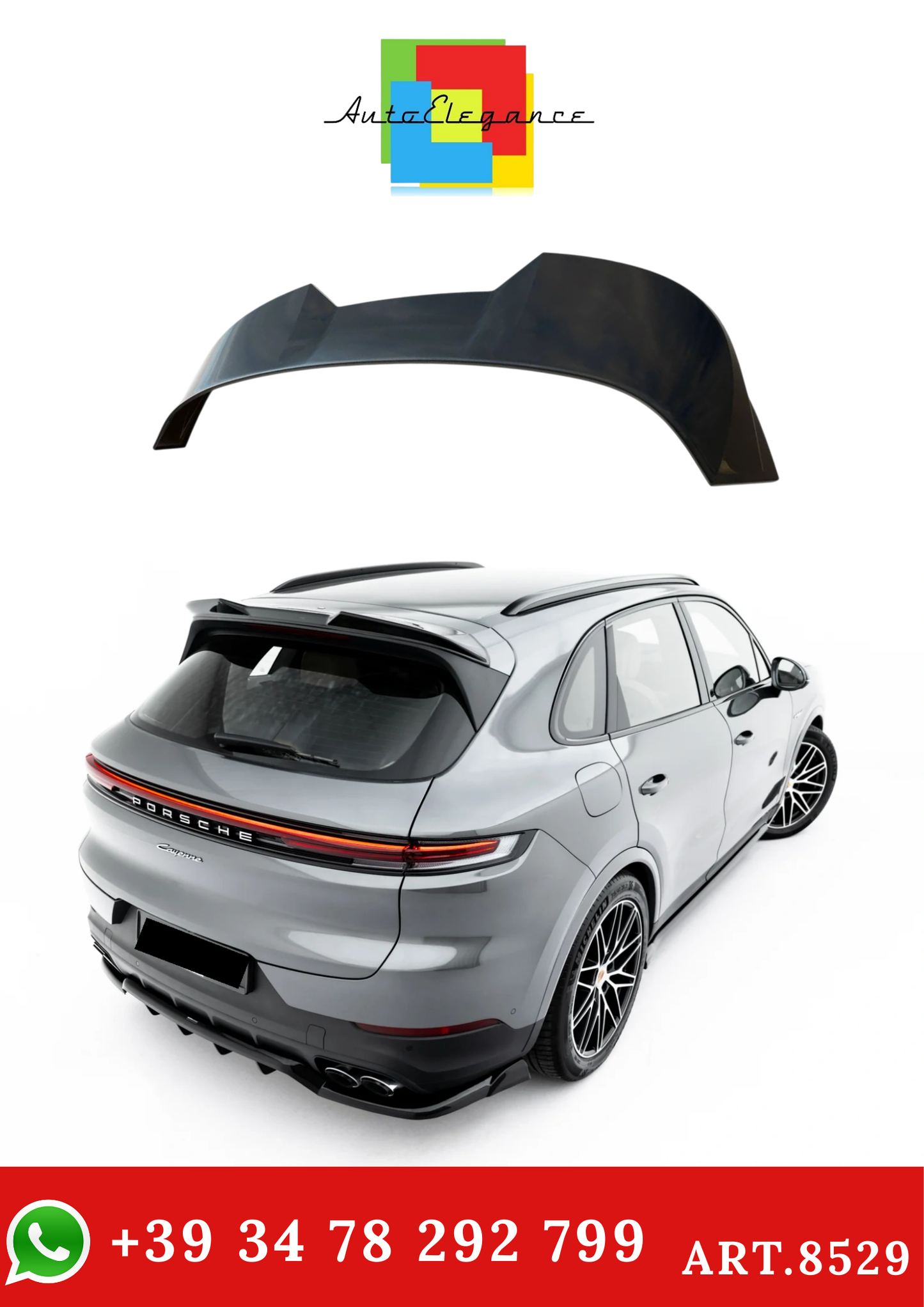 💫ART.8529 Spoiler Tetto 3D per Porsche Cayenne SUV Mk3 Facelift 2023+💫