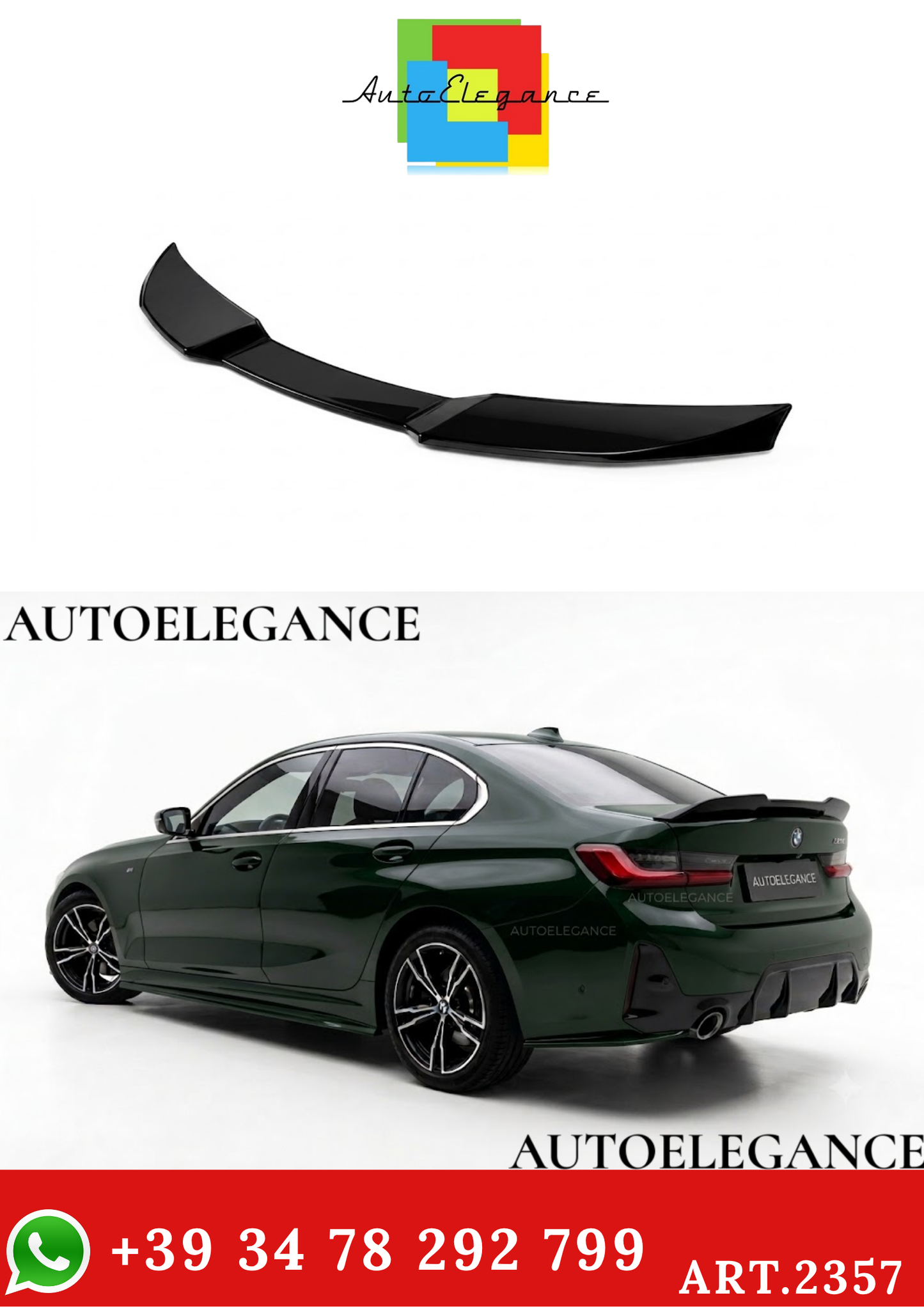2357 ⭐Spoiler posteriore adatto per BMW Serie 3 G20 e M3 G80⭐
