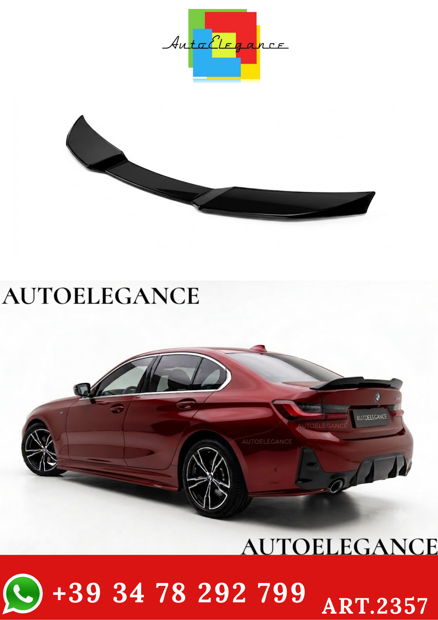 2357 ⭐Spoiler posteriore adatto per BMW Serie 3 G20 e M3 G80⭐