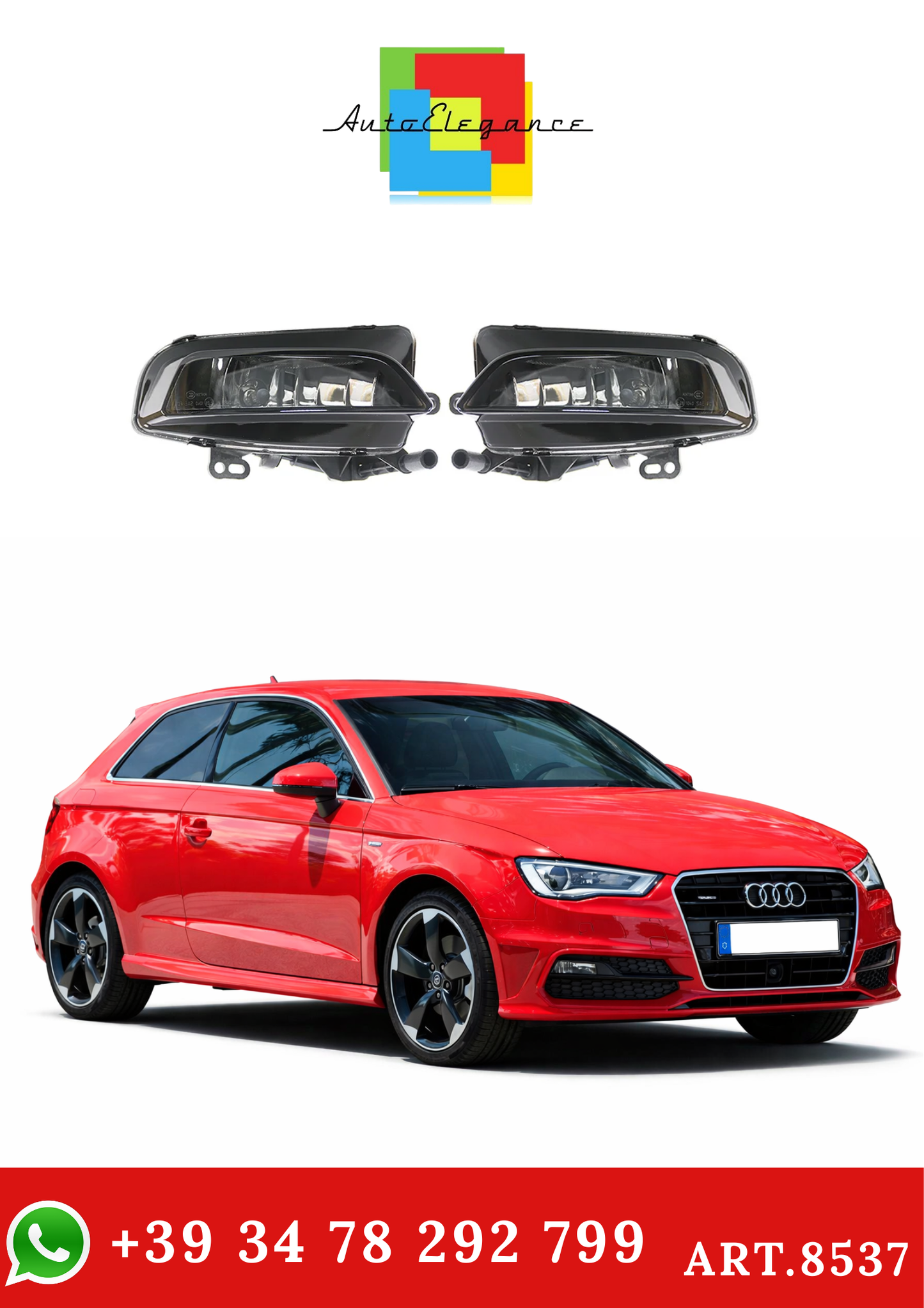 💫ART.8537 Fari Fendinebbia Per Audi S3 A3 S-Line Sportback HB 8V 2012-2016💫