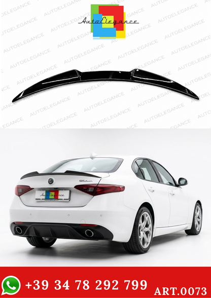 💎0073 SPOILER ADATTO PER ALFA ROMEO GIULIA 2015-2021  IN ABS NERO LUCIDO 💎