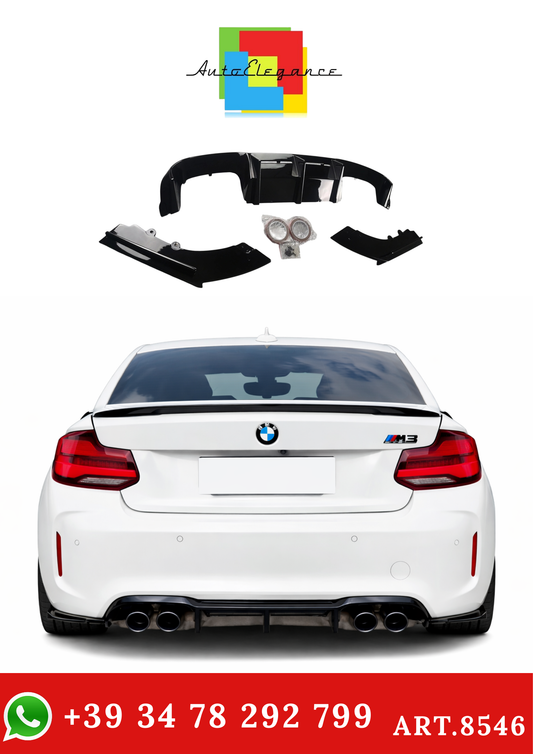 💫ART.8546 Diffusore Posteriore Stile MT Nero Lucido per BMW F87 M2 2016-2021💫
