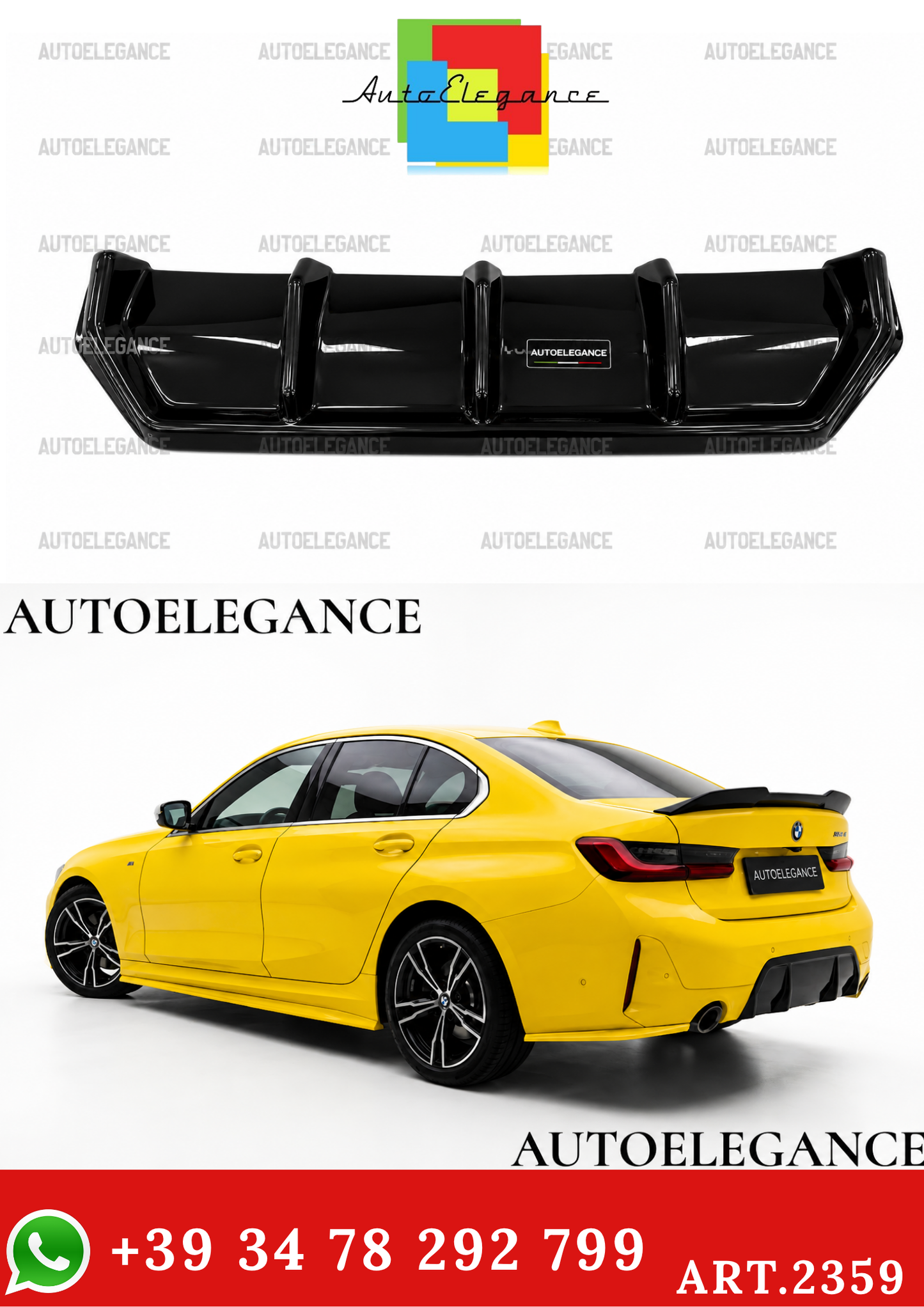 2359⭐Diffusore adatto per BMW Serie 3 M‑Pack G20/G21 Facelift (2022+)⭐