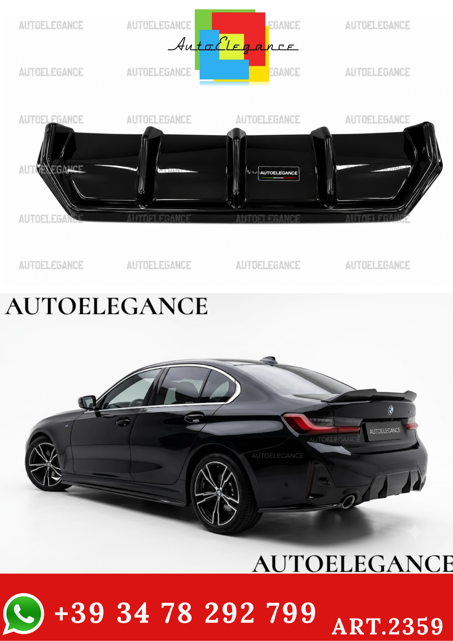 2359⭐Diffusore adatto per BMW Serie 3 M‑Pack G20/G21 Facelift (2022+)⭐