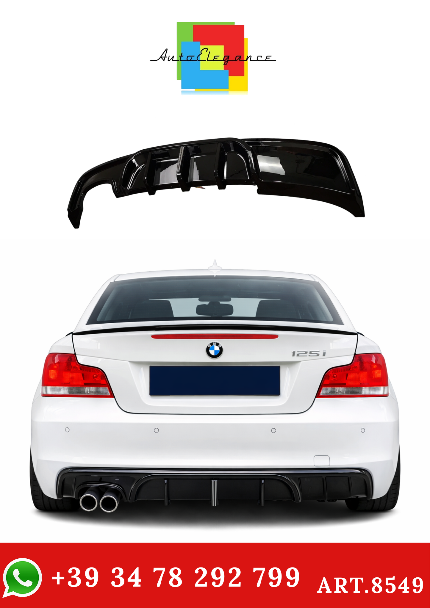 💫ART.8549 F1 Stile Diffusore Posteriore Per Bmw Serie 1 / M Sport 2007-2014💫