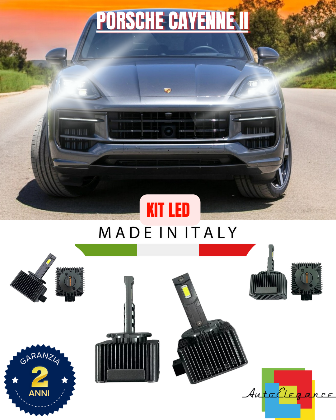 ❤️ LAMPADE ANABBAGLIANTI D1S KIT LED 6000K ADATTO PER   PORSCHE CAYENNE II❤️