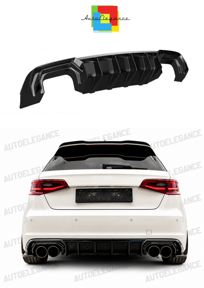 ART.2150 DIFFUSORE AUDI A3 8V 2012-2016 SLINE S3 NERO LUCIDO 2+2