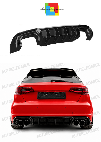 ART.2150 DIFFUSORE AUDI A3 8V 2012-2016 SLINE S3 NERO LUCIDO 2+2