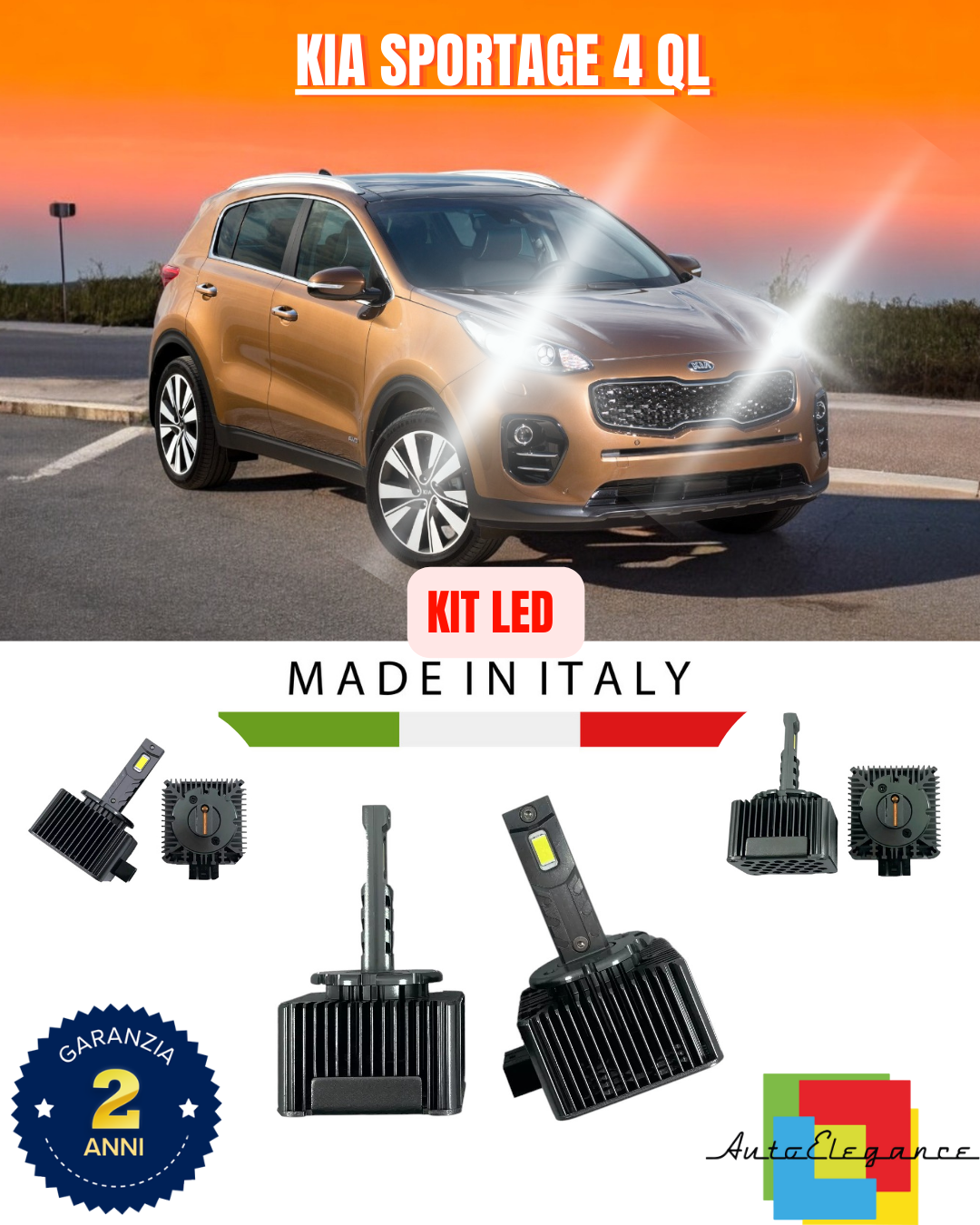 ❤️ LAMPADE ANABBAGLIANTI D3S KIT LED 6000K ADATTO PER   KIA SPORTAGE 4 QL❤️