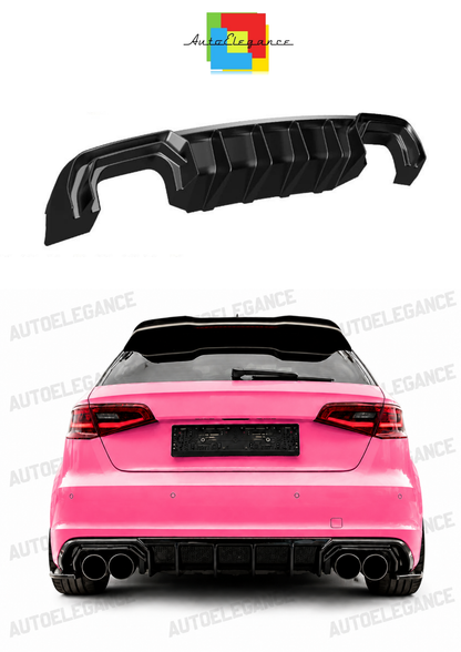 ART.2150 DIFFUSORE AUDI A3 8V 2012-2016 SLINE S3 NERO LUCIDO 2+2