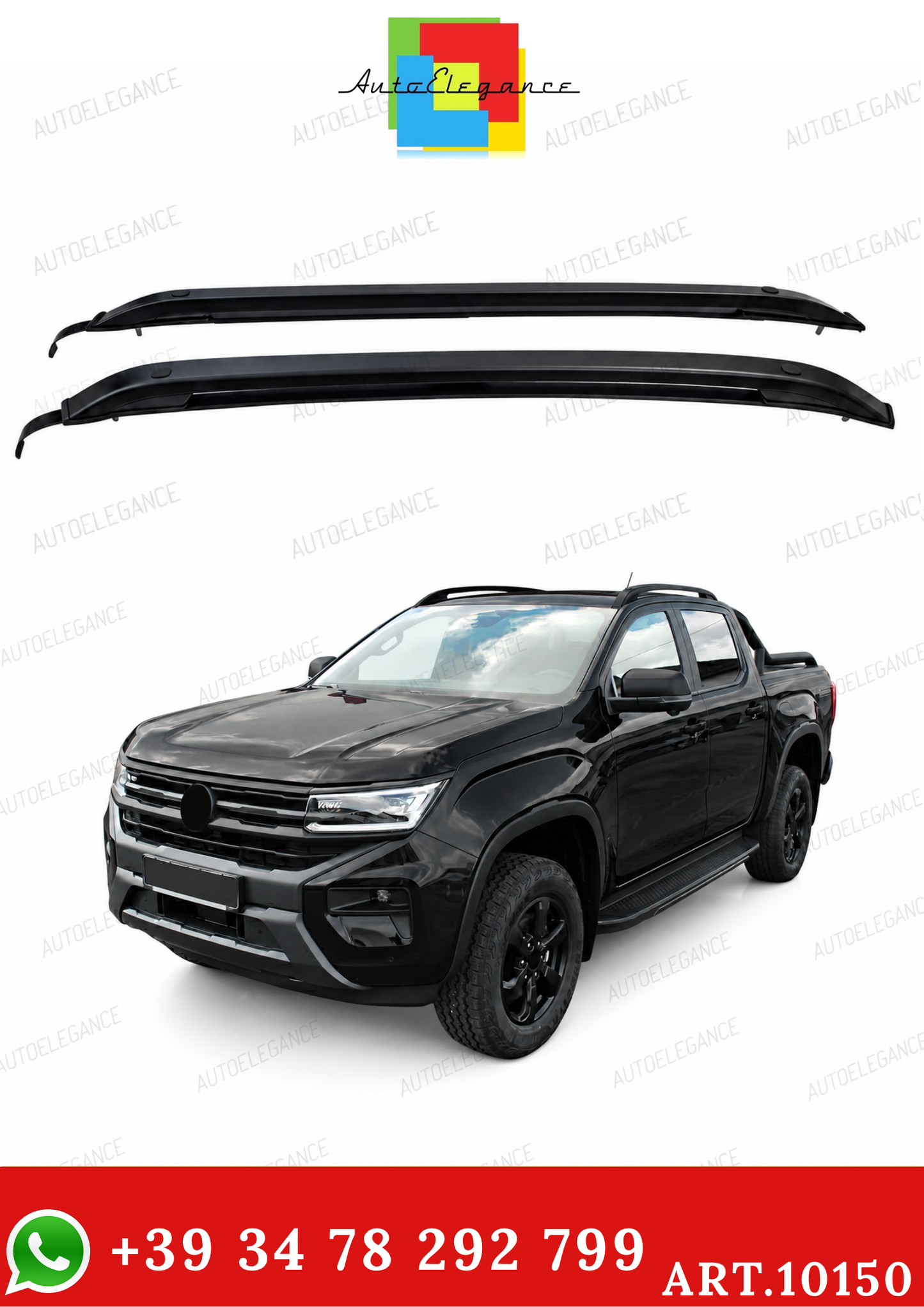💫ART.10150 Barre sul tetto TENZO-R in alluminio nero per VW Amarok II 2022+💫