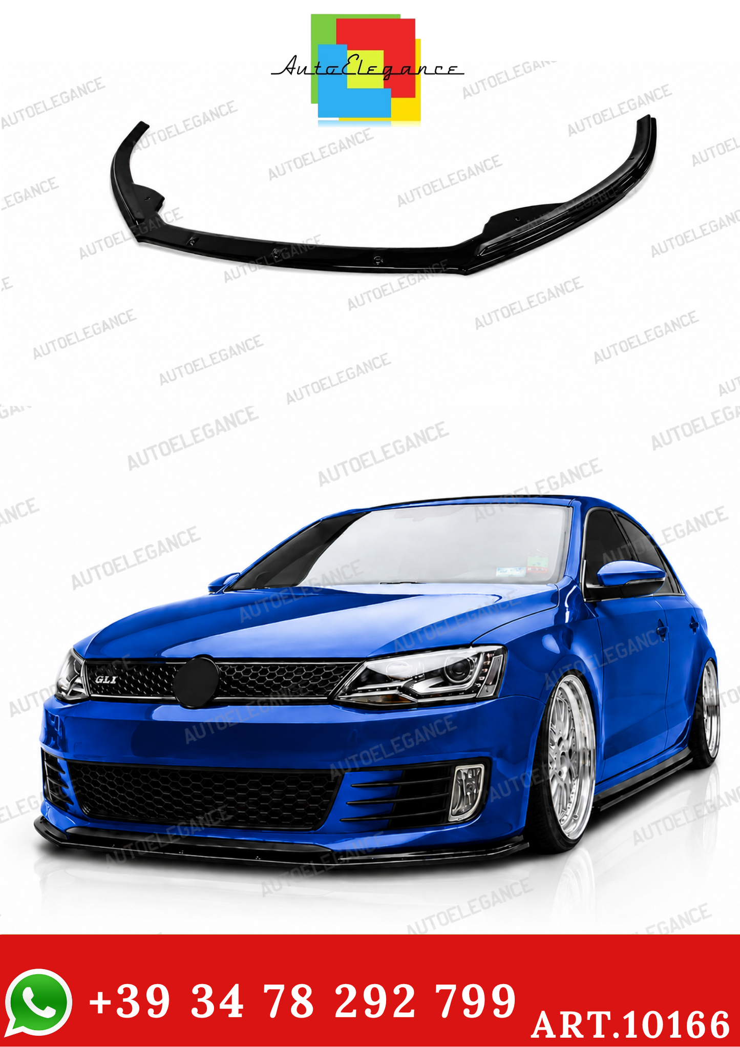 💫ART.10166 Splitter Anteriore Nero Lucido Jetta MK6 GLI 2010 - 2018💫