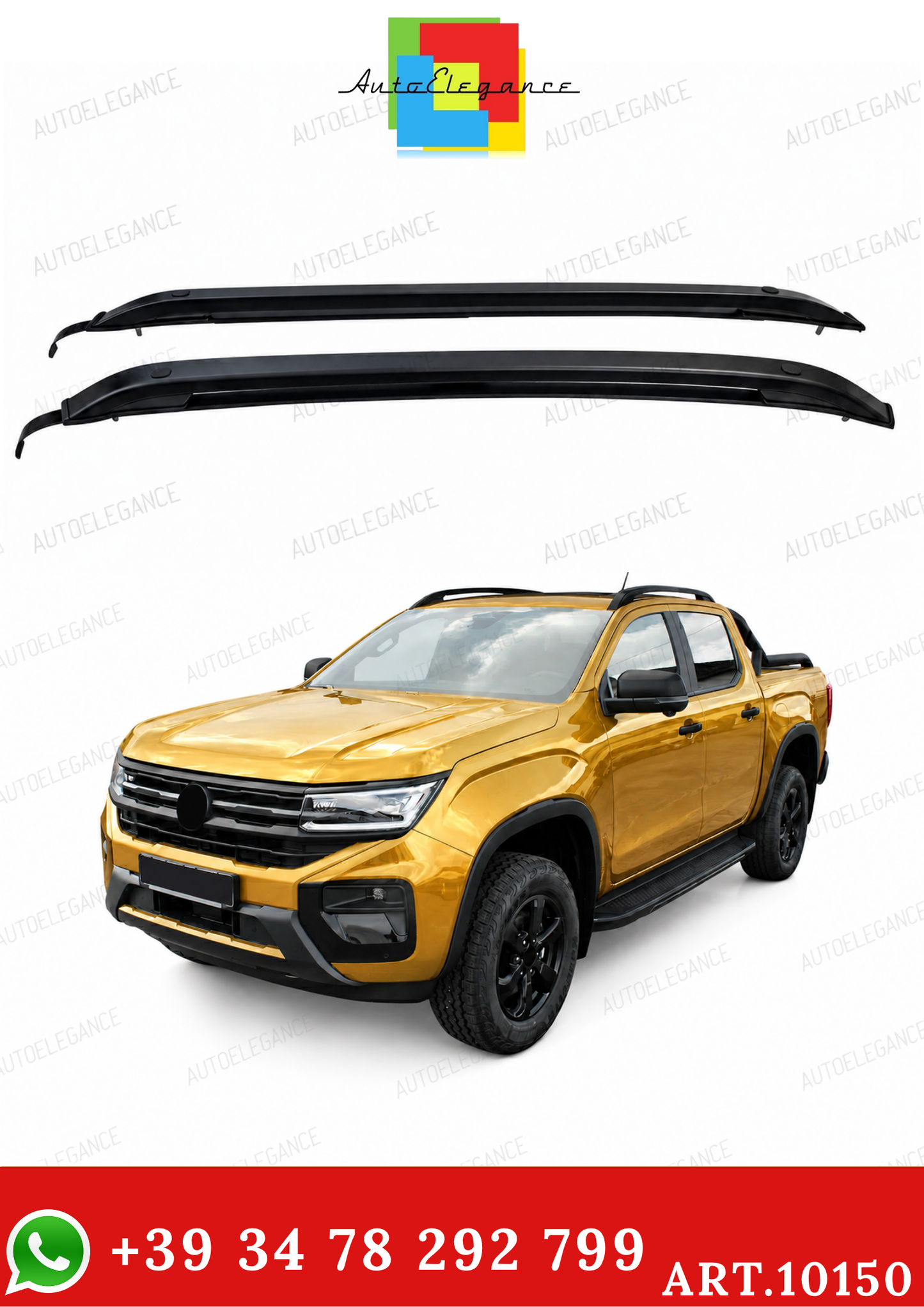 💫ART.10150 Barre sul tetto TENZO-R in alluminio nero per VW Amarok II 2022+💫