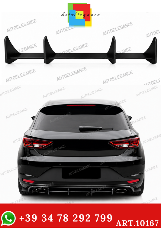 💫ART.10167 Diffusore Posteriore per Seat Leon Mk3 2012-2016 Nero Opaco ABS💫