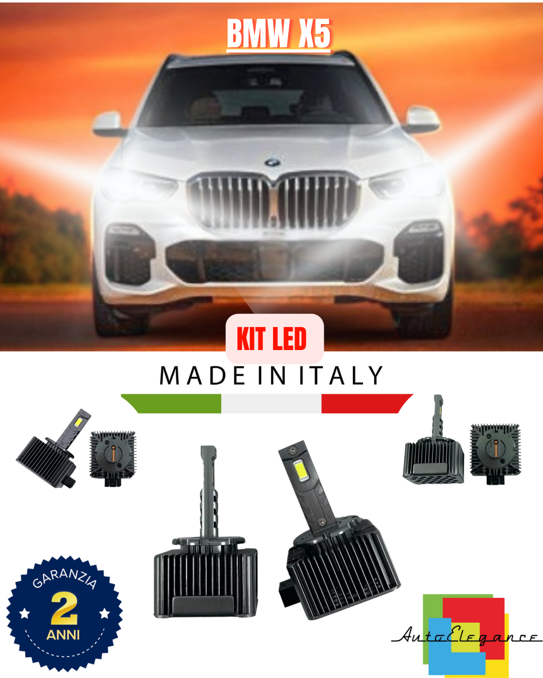 ❤️ LAMPADE ANABBAGLIANTI D1S KIT LED 6000K ADATTO PER  BMW X5❤️