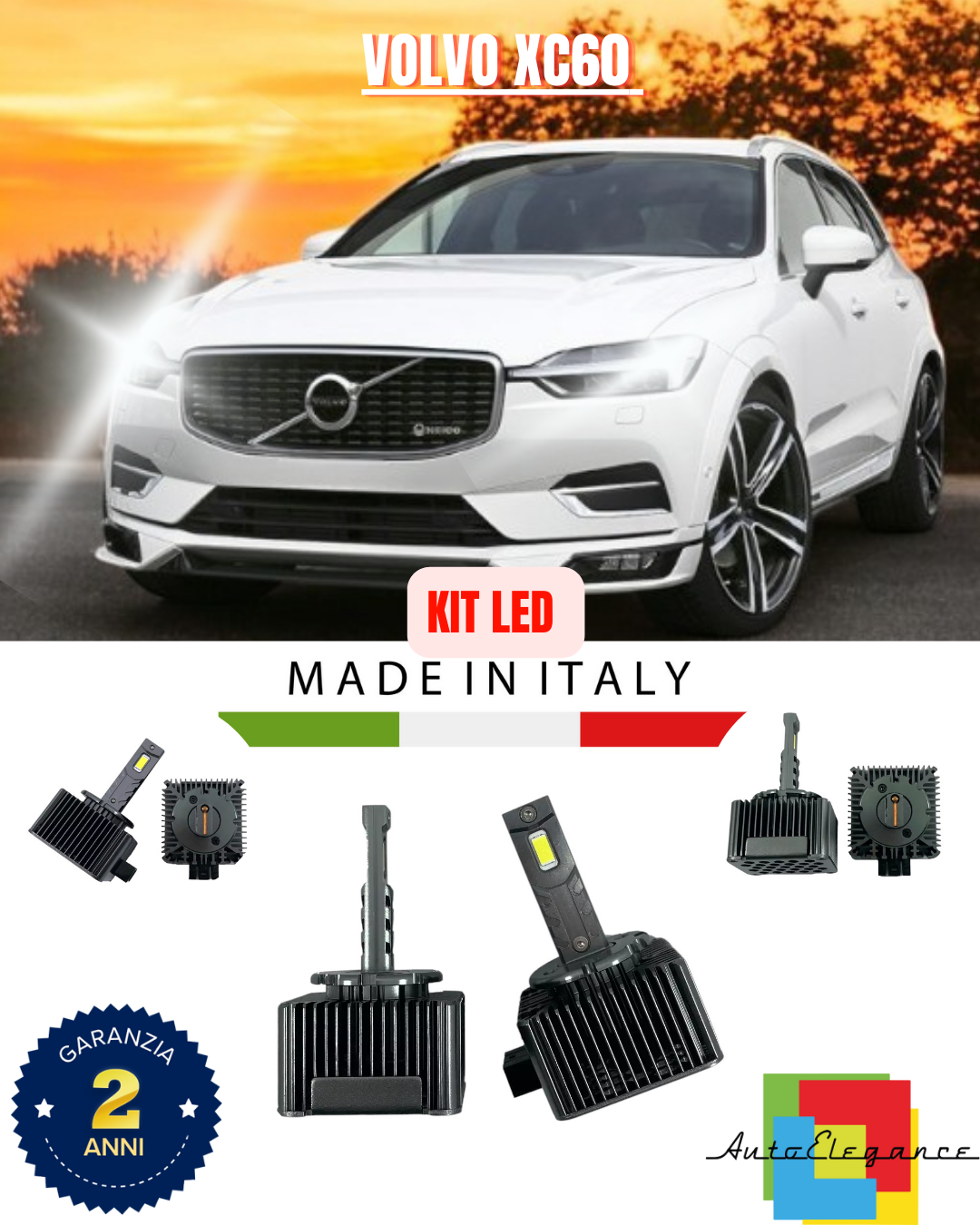 ❤️ LAMPADE ANABBAGLIANTI D1S KIT LED 6000K ADATTO PER VOLVO XC60 ❤️