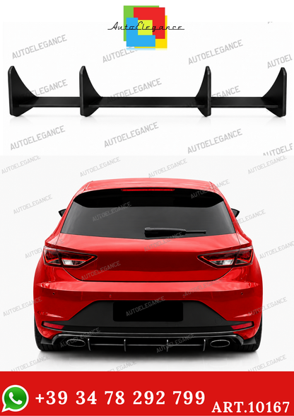 💫ART.10167 Diffusore Posteriore per Seat Leon Mk3 2012-2016 Nero Opaco ABS💫