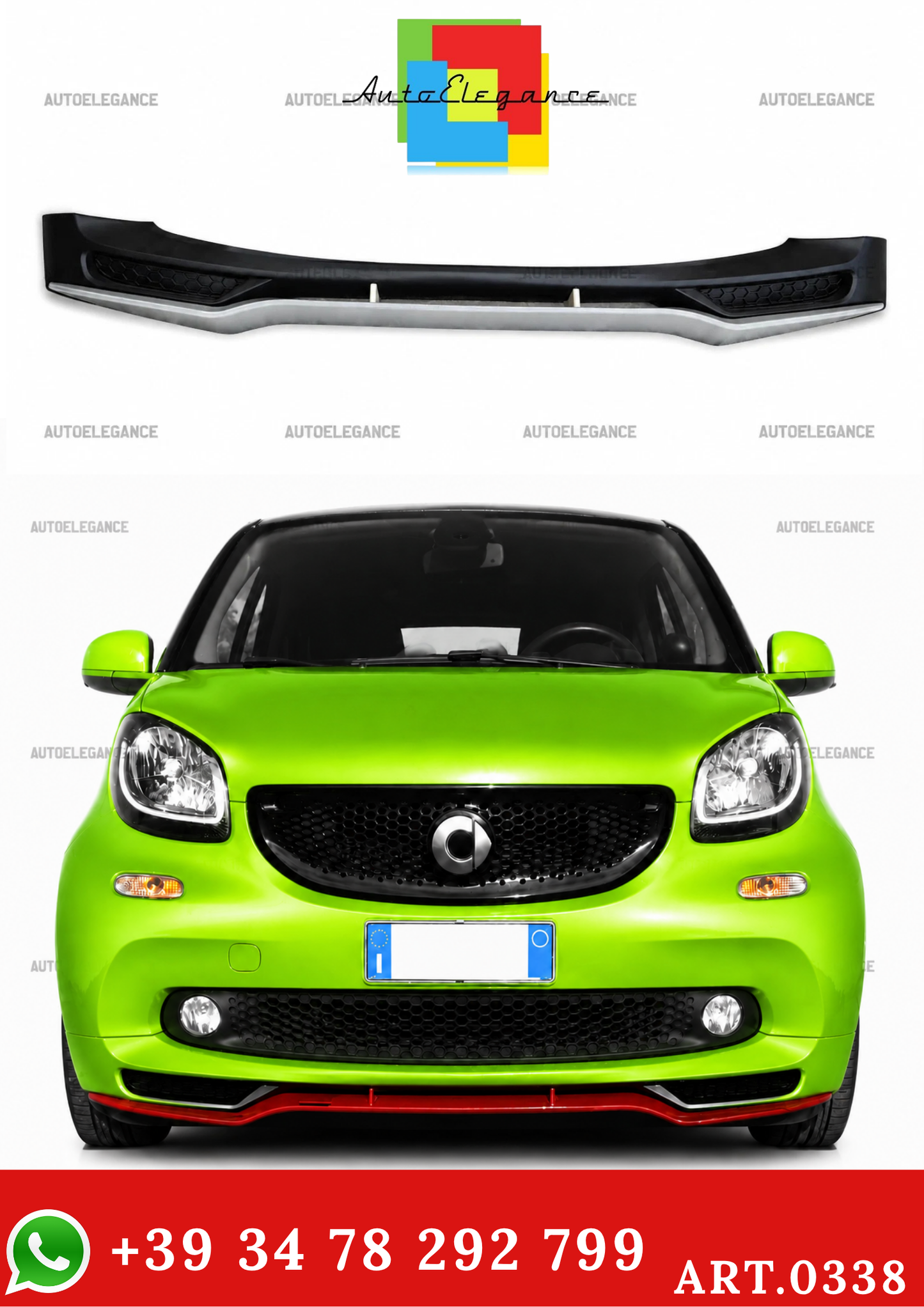 🔥ART. 0338 SOTTO PARAURTI SMART 453 ABS LOOK BRABUS (GREZZO)🔥