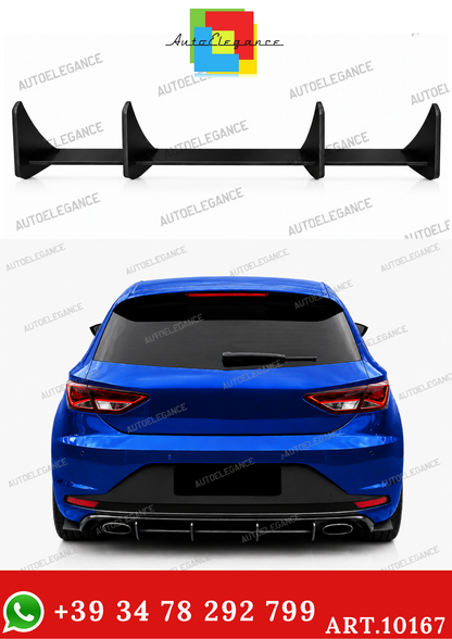 💫ART.10167 Diffusore Posteriore per Seat Leon Mk3 2012-2016 Nero Opaco ABS💫