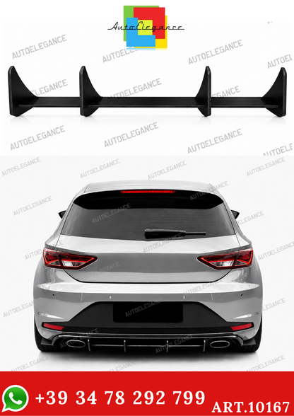 💫ART.10167 Diffusore Posteriore per Seat Leon Mk3 2012-2016 Nero Opaco ABS💫