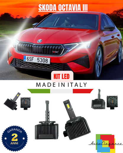 ❤️ LAMPADE ANABBAGLIANTI D3S KIT LED 6000K ADATTO PER SKODA OCTAVIA III ❤️