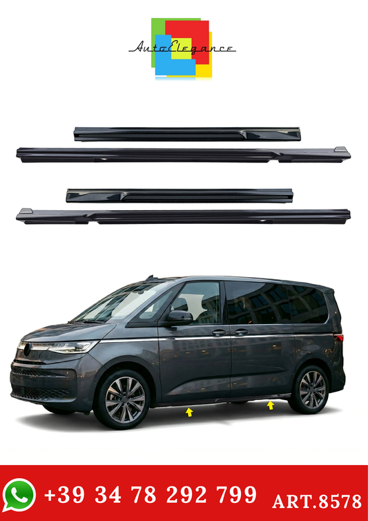 💫ART.8578 Sotto Minigonne Nero Lucido – per VW T7 2024+ (L2 passo lungo)💫