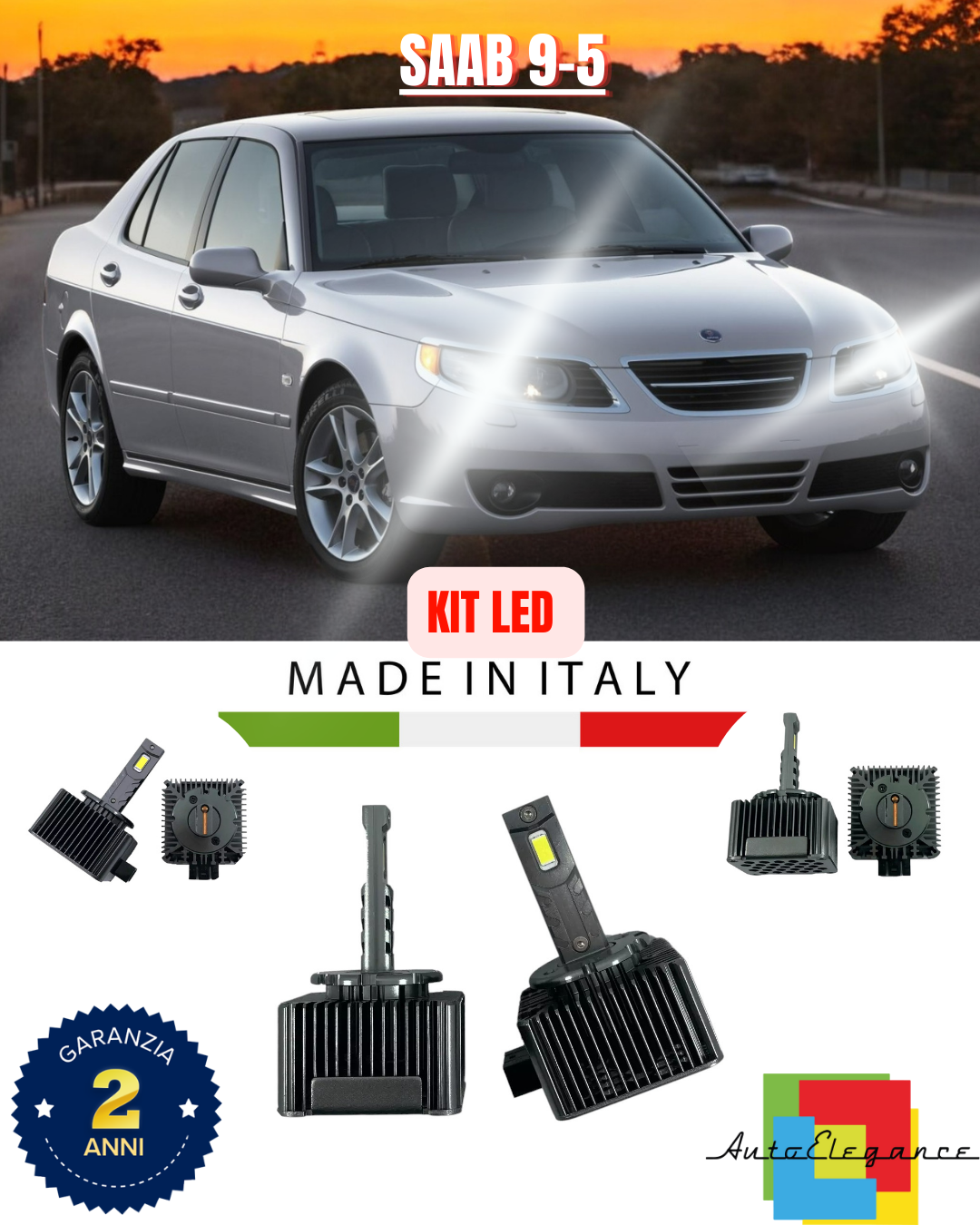❤️ LAMPADE ANABBAGLIANTI D1S KIT LED 6000K ADATTO PER  SAAB 9-5 ❤️