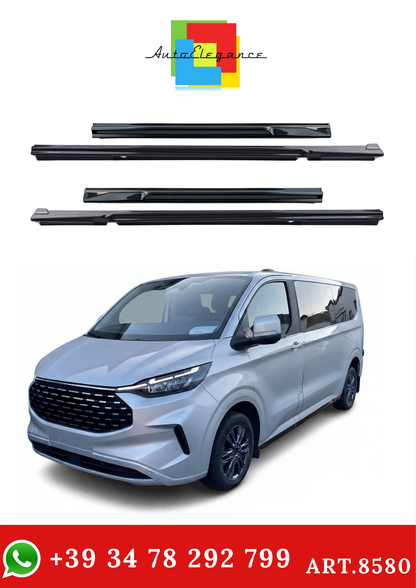 💫ART.8580 Sotto Minigonne Nero Lucido – per Ford Tourneo / Transit Custom 2023+ (L2 passo lungo)💫