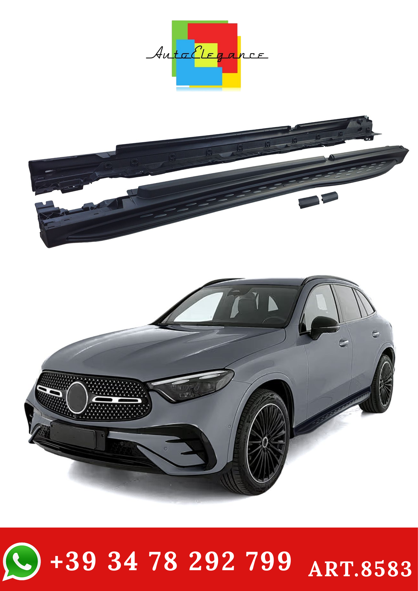 💫ART.8583 Pedane Laterali OE-Look “Black Edition” per Mercedes GLC 2022+💫