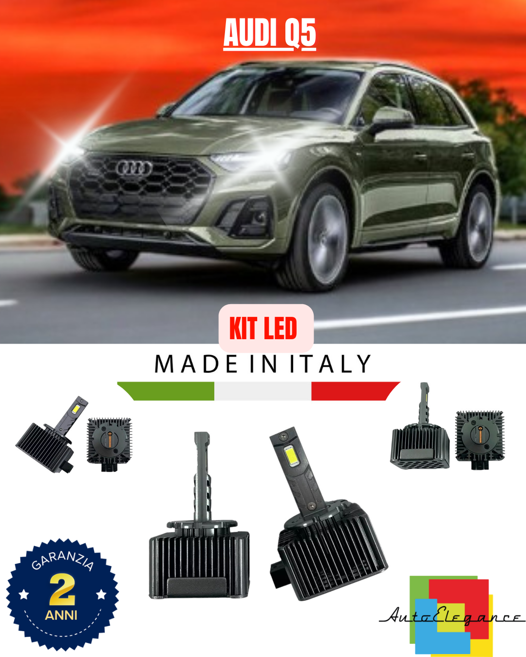 ❤️ LAMPADE ANABBAGLIANTI D5S KIT LED 6000K ADATTO PER AUDI Q5 ❤️