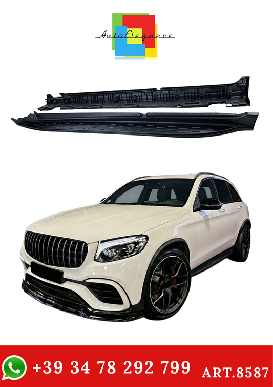 💫ART.8587 Pedane Laterali OE-Look “Black Edition” per Mercedes GLC X253 15-22💫