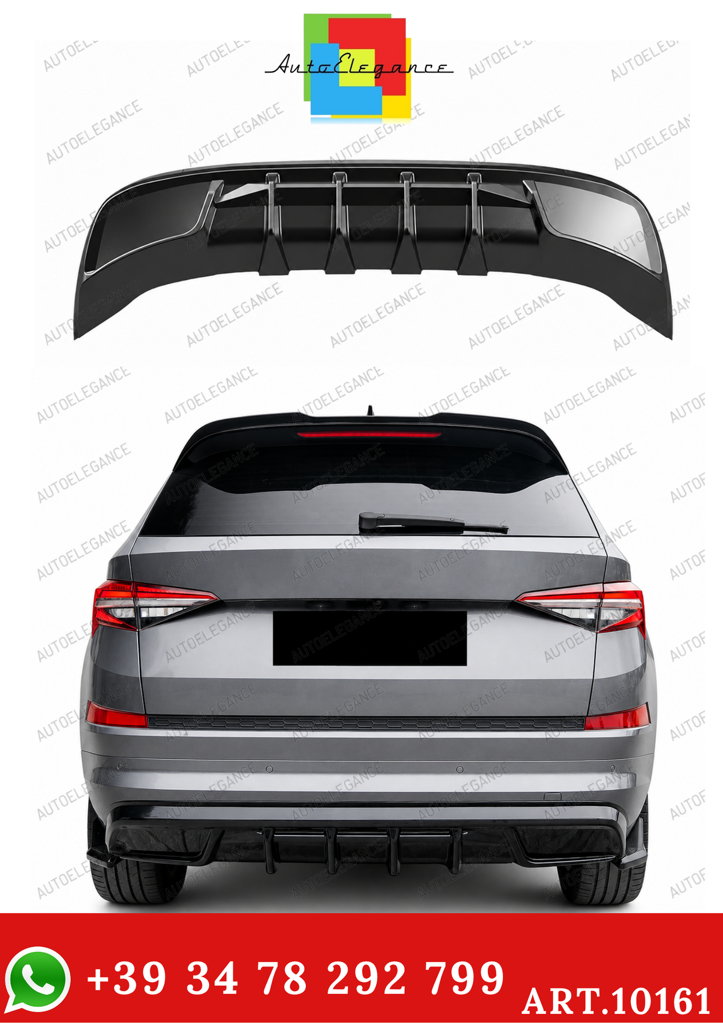 💫ART.10161 Diffusore Posteriore per SKODA Kodiaq Sportline MK1 Pre/Facelift 2021-2023💫
