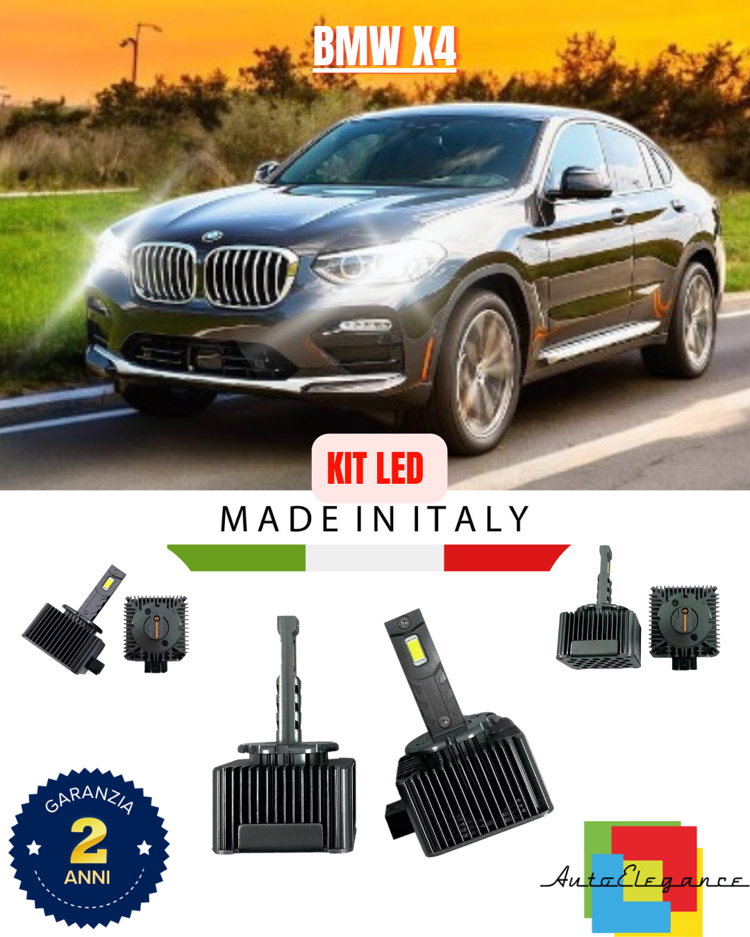 ❤️ LAMPADE ANABBAGLIANTI D1S KIT LED 6000K ADATTO PER  BMW X4 ❤️