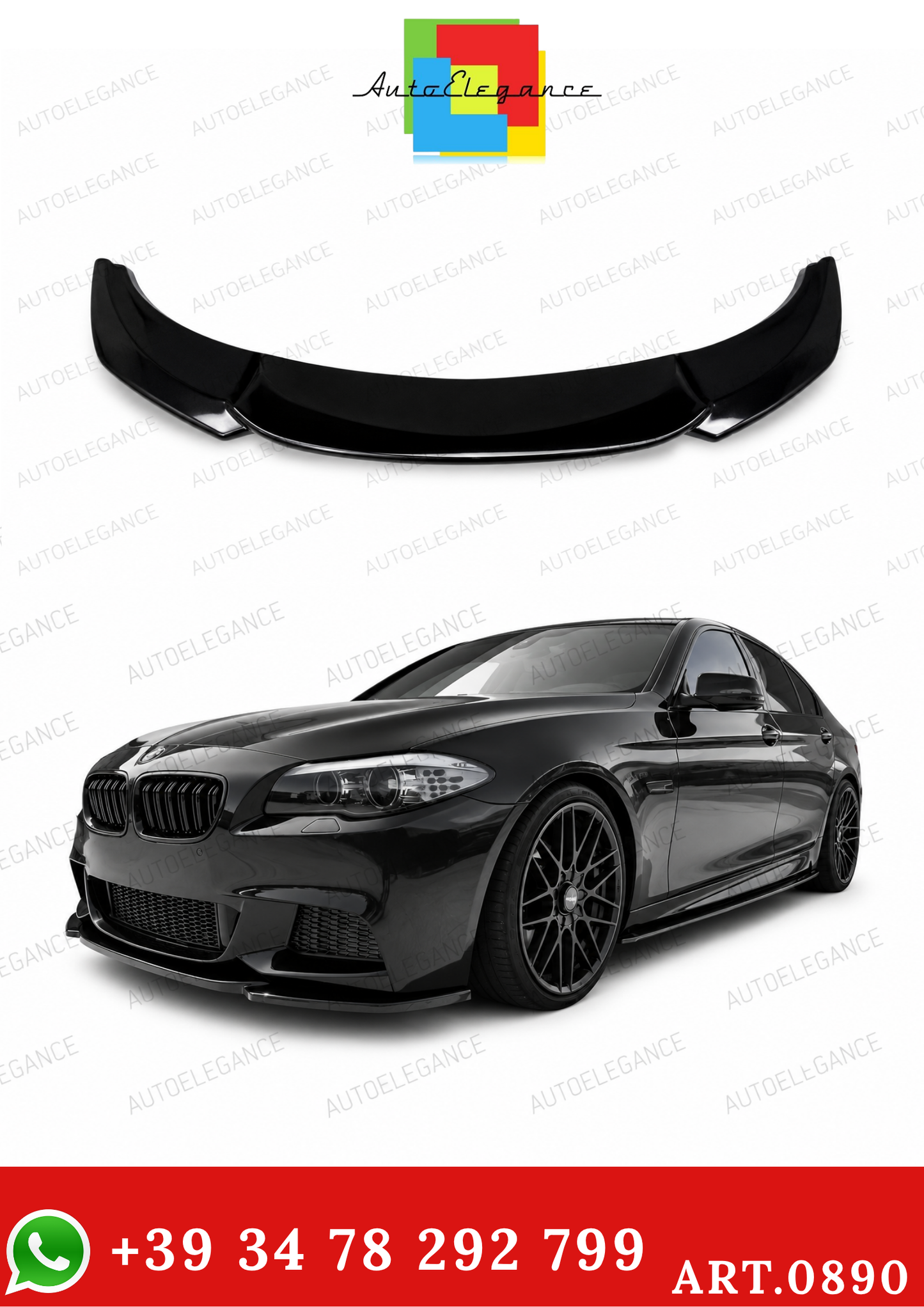 0890⭐FRONT BUMPER SPLITTER BMW 5 SERIES F10 F11 ABS GLOSSY BLACK MSP⭐ 