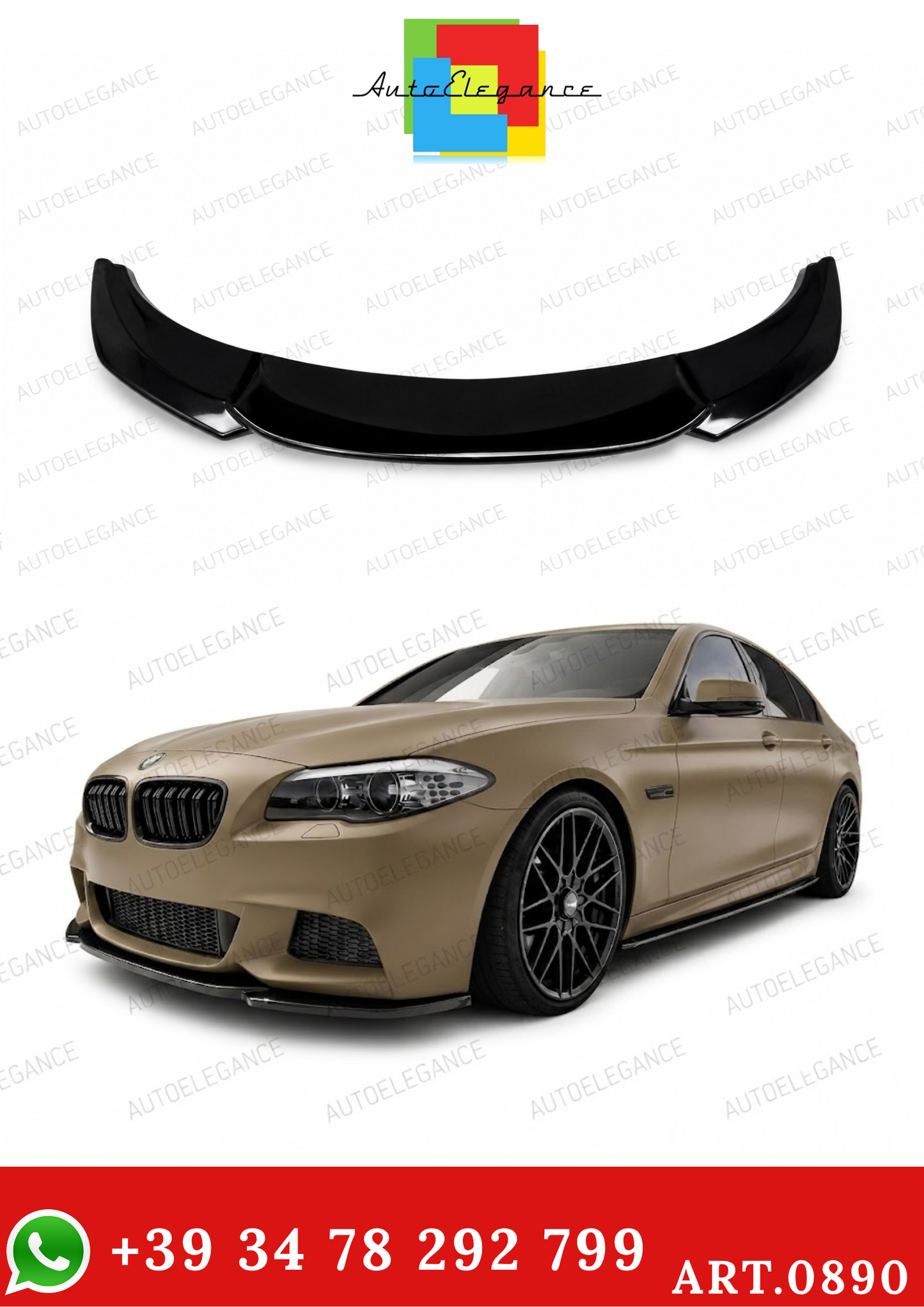 0890⭐FRONT BUMPER SPLITTER BMW 5 SERIES F10 F11 ABS GLOSSY BLACK MSP⭐ 