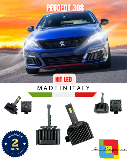 ❤️ LAMPADE ANABBAGLIANTI D1S KIT LED 6000K ADATTO PER  PEUGEOT 308 ❤️