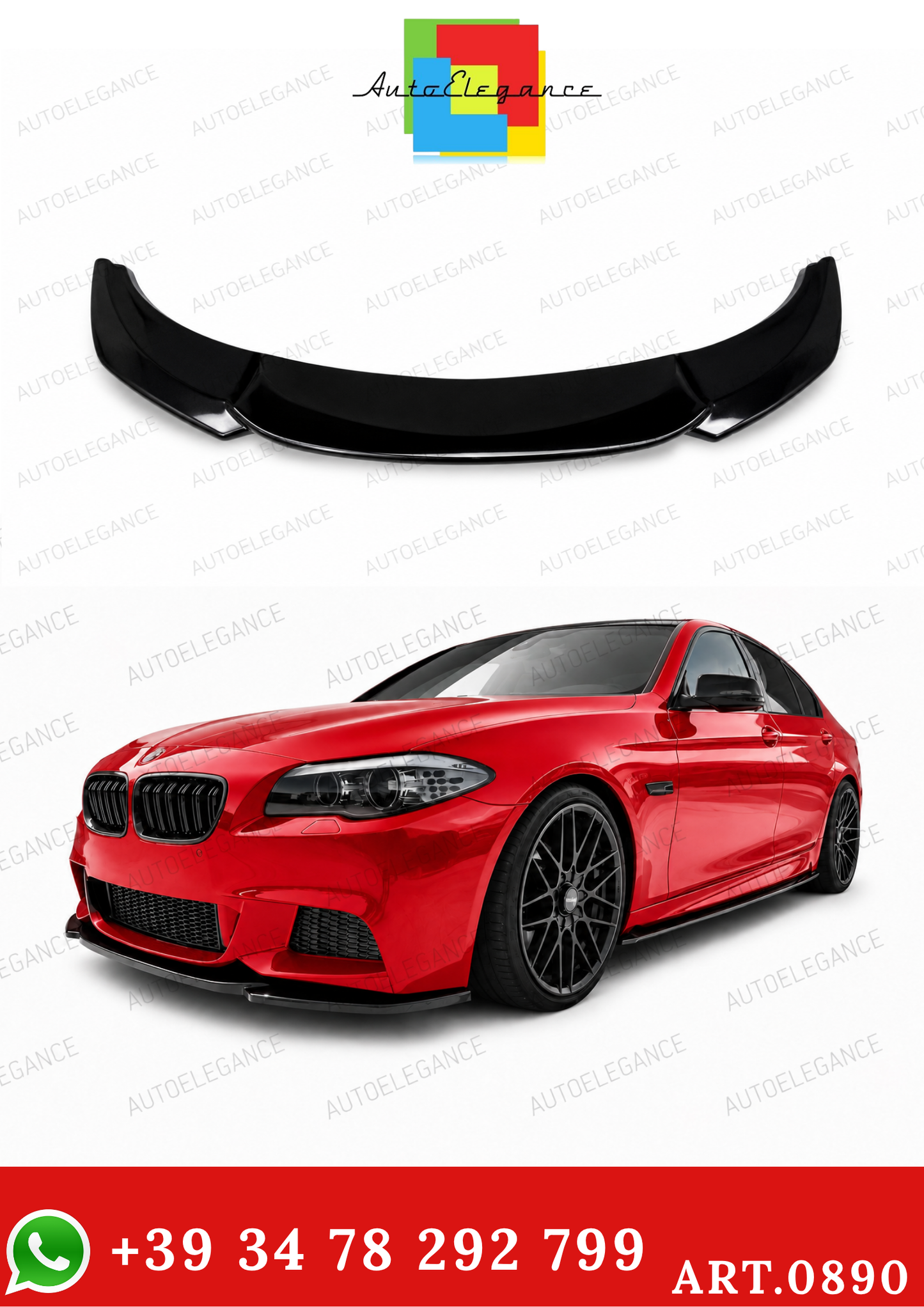 0890⭐FRONT BUMPER SPLITTER BMW 5 SERIES F10 F11 ABS GLOSSY BLACK MSP⭐ 