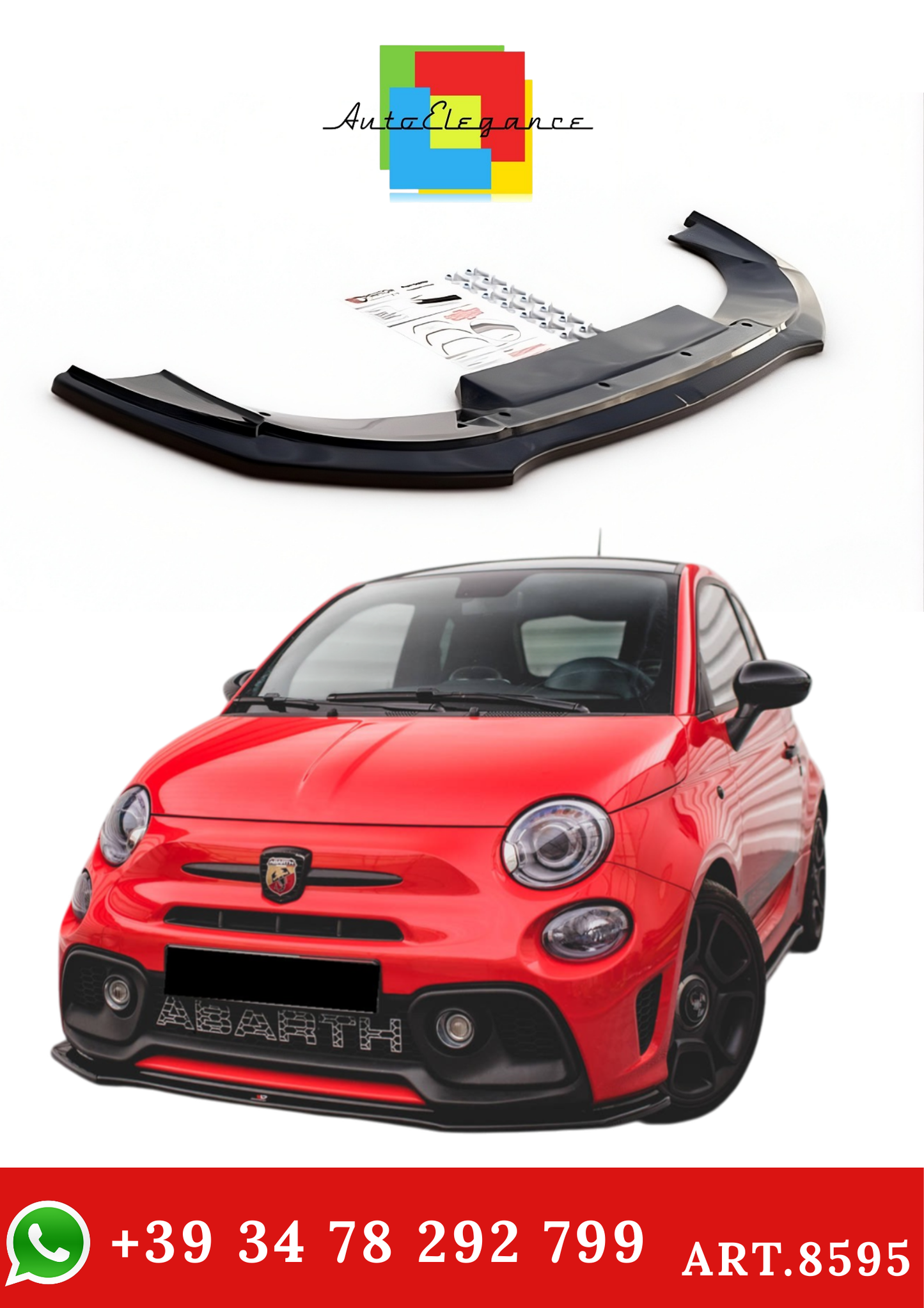 💫ART.8595 Splitter Anteriore adatto per Abarth 595 Mk1 Facelift💫
