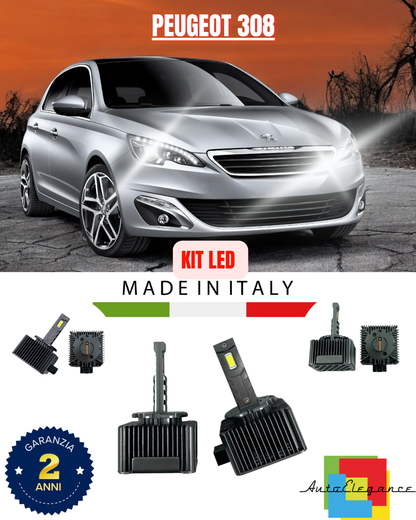 ❤️ LAMPADE ANABBAGLIANTI D1S KIT LED 6000K ADATTO PER  PEUGEOT 308❤️