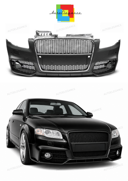 💫ART.10323 PARAURTI ANTERIORE 'SPORT' CHROMO NERO PER AUDI A4 04-08💫