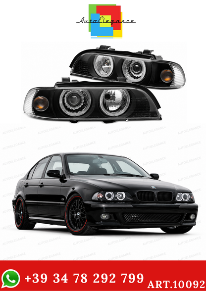💫ART.10092 FARI ANTERIORI XENON "ANGEL EYES" NERI PER BMW E39 LCI 00-03💫