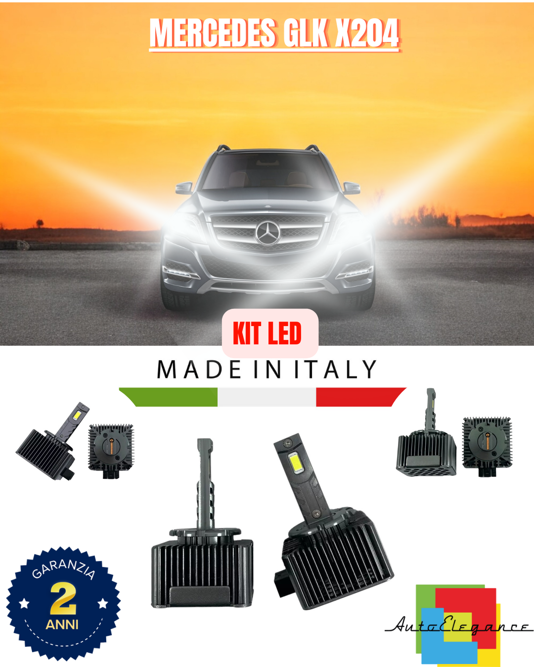 ❤️ LAMPADE ANABBAGLIANTI D1S KIT LED 6000K ADATTO PER  MERCEDES GLK X204❤️