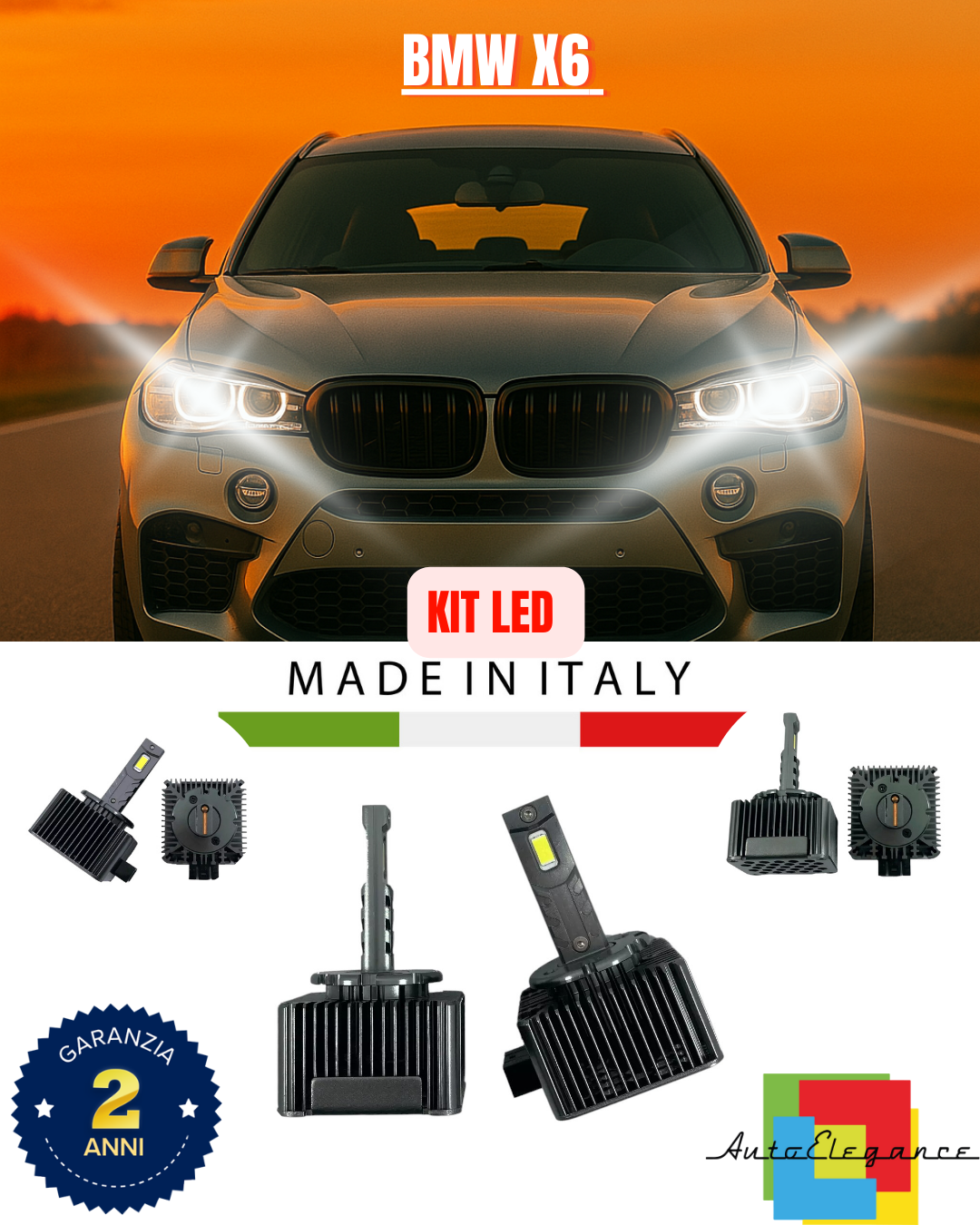 ❤️ LAMPADE ANABBAGLIANTI D1S KIT LED 6000K ADATTO PER  BMW X6 F16  ❤️
