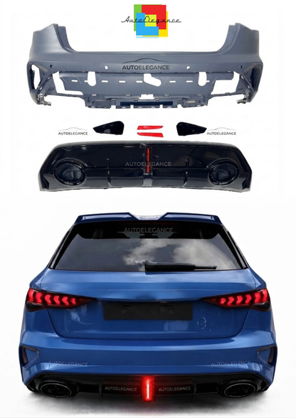 💫Paraurti Posteriore + Diffusore - Audi A3 Sportback 2025+ Look RS3 Led💫