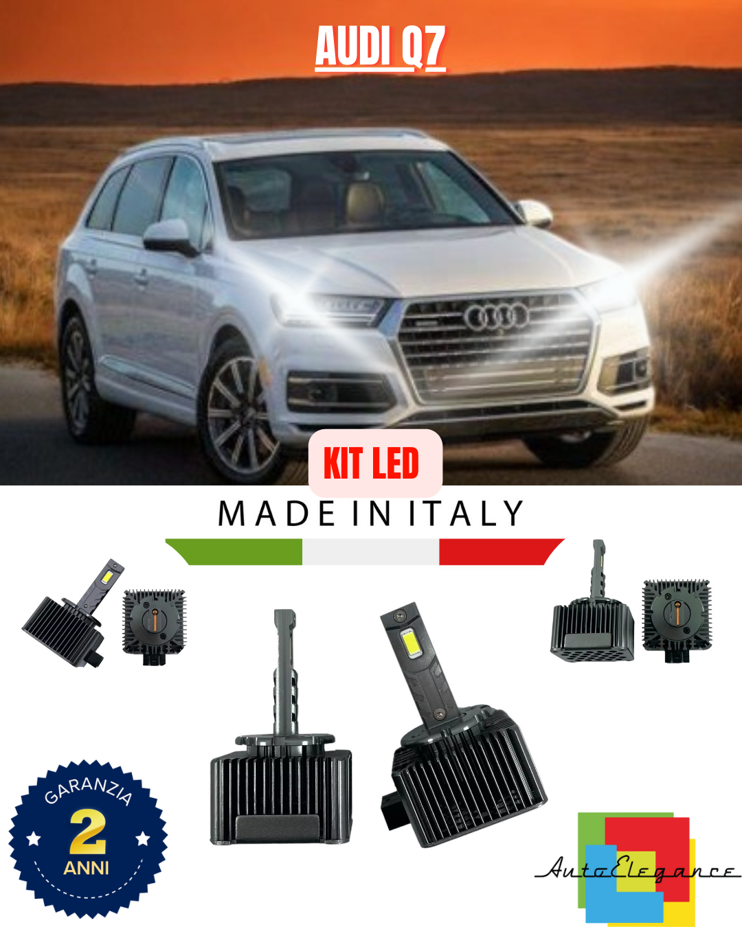 ❤️ LAMPADE ANABBAGLIANTI D3S KIT LED 6000K ADATTO PER AUDI Q7❤️