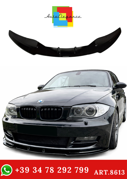 💫ART.8613 Splitter Anteriore Nero Lucido Per BMW Serie 1 E81 E82 E87 E88 07-11 💫